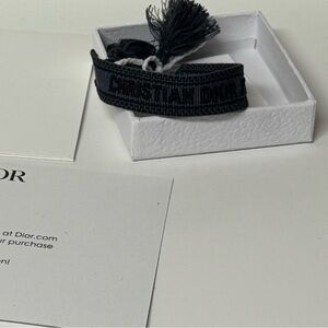 Christian Dior Friendship Bracelet Triple Black Embroidered Bracelet Women